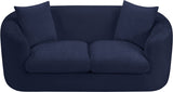 Penelope Chenille Fabric Upholstered Loveseat in Blue from Meridian - Luna Furniture