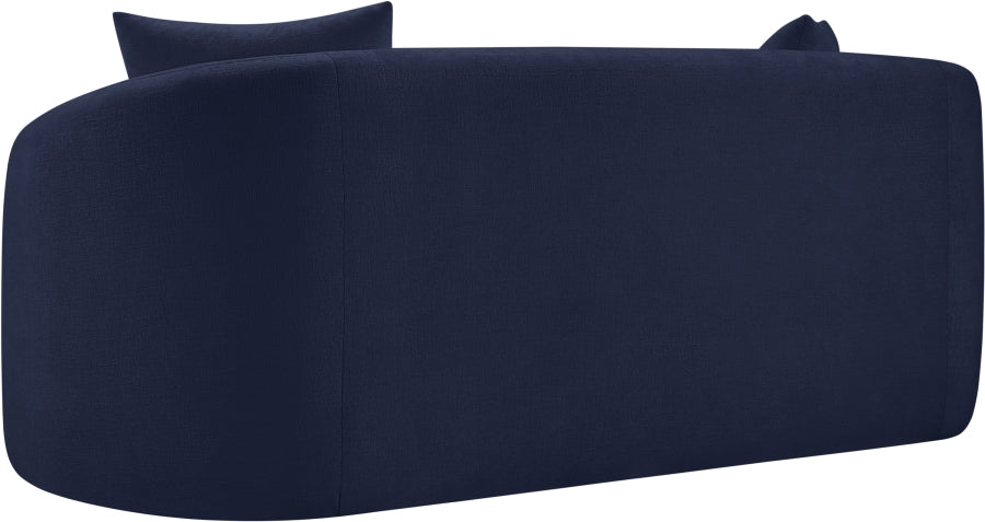 Penelope Chenille Fabric Upholstered Loveseat in Blue from Meridian - Luna Furniture