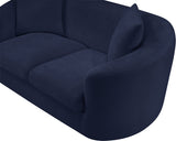 Penelope Chenille Fabric Upholstered Loveseat in Blue from Meridian - Luna Furniture