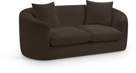 Penelope Chenille Fabric Upholstered Loveseat in Brown from Meridian - Luna Furniture