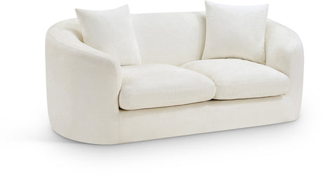 Penelope Chenille Fabric Upholstered Loveseat in Cream from Meridian - Luna Furniture