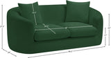 Penelope Chenille Fabric Upholstered Loveseat in Green from Meridian - Luna Furniture