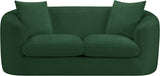 Penelope Chenille Fabric Upholstered Loveseat in Green from Meridian - Luna Furniture