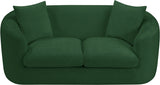 Penelope Chenille Fabric Upholstered Loveseat in Green from Meridian - Luna Furniture