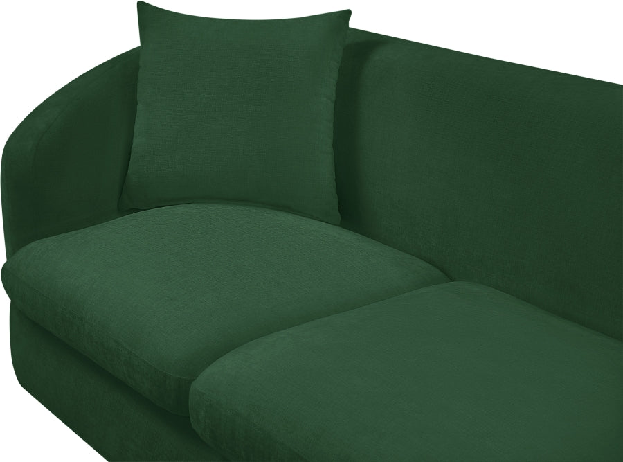 Penelope Chenille Fabric Upholstered Loveseat in Green from Meridian - Luna Furniture