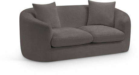 Penelope Chenille Fabric Upholstered Loveseat in Grey from Meridian - Luna Furniture