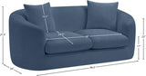 Penelope Chenille Fabric Upholstered Loveseat in Light Blue from Meridian - Luna Furniture