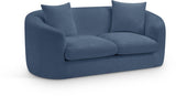 Penelope Chenille Fabric Upholstered Loveseat in Light Blue from Meridian - Luna Furniture