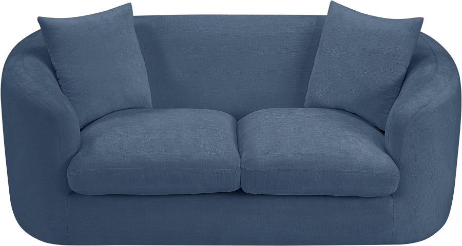 Penelope Chenille Fabric Upholstered Loveseat in Light Blue from Meridian - Luna Furniture