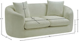 Penelope Chenille Fabric Upholstered Loveseat in Mint from Meridian - Luna Furniture