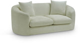 Penelope Chenille Fabric Upholstered Loveseat in Mint from Meridian - Luna Furniture