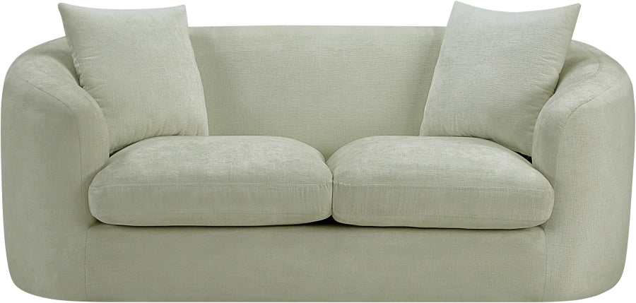 Penelope Chenille Fabric Upholstered Loveseat in Mint from Meridian - Luna Furniture