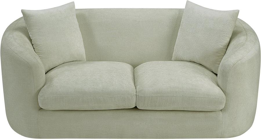 Penelope Chenille Fabric Upholstered Loveseat in Mint from Meridian - Luna Furniture