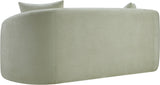 Penelope Chenille Fabric Upholstered Loveseat in Mint from Meridian - Luna Furniture