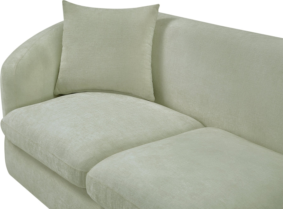 Penelope Chenille Fabric Upholstered Loveseat in Mint from Meridian - Luna Furniture