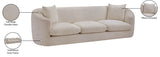 Penelope Chenille Fabric Upholstered Sofa in Beige from Meridian - Luna Furniture