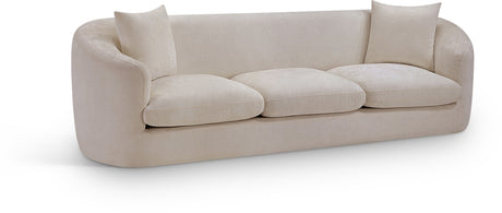 Penelope Chenille Fabric Upholstered Sofa in Beige from Meridian - Luna Furniture