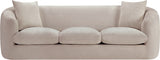 Penelope Chenille Fabric Upholstered Sofa in Beige from Meridian - Luna Furniture