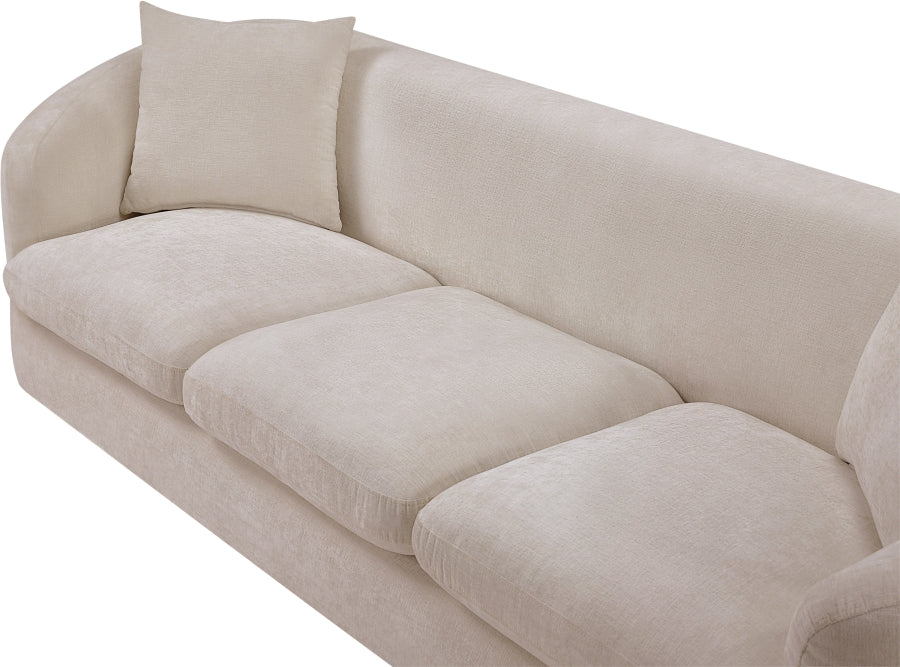 Penelope Chenille Fabric Upholstered Sofa in Beige from Meridian - Luna Furniture