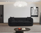 Penelope Chenille Fabric Upholstered Sofa in Black from Meridian - Luna Furniture