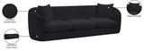 Penelope Chenille Fabric Upholstered Sofa in Black from Meridian - Luna Furniture