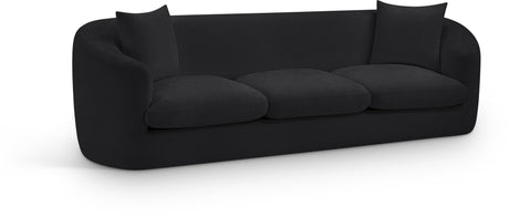 Penelope Chenille Fabric Upholstered Sofa in Black from Meridian - Luna Furniture