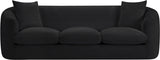 Penelope Chenille Fabric Upholstered Sofa in Black from Meridian - Luna Furniture