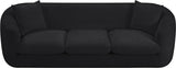 Penelope Chenille Fabric Upholstered Sofa in Black from Meridian - Luna Furniture