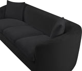 Penelope Chenille Fabric Upholstered Sofa in Black from Meridian - Luna Furniture