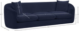 Penelope Chenille Fabric Upholstered Sofa in Blue from Meridian - Luna Furniture