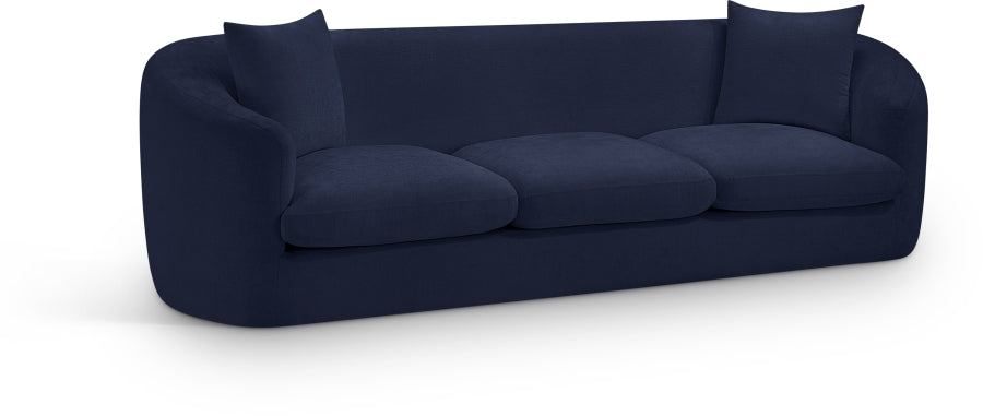 Penelope Chenille Fabric Upholstered Sofa in Blue from Meridian - Luna Furniture