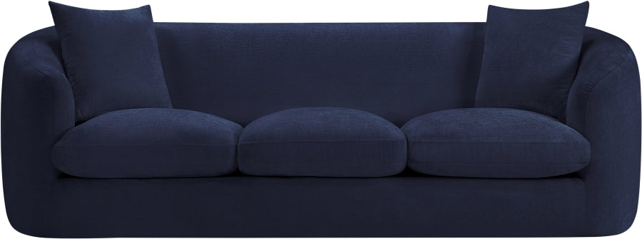 Penelope Chenille Fabric Upholstered Sofa in Blue from Meridian - Luna Furniture