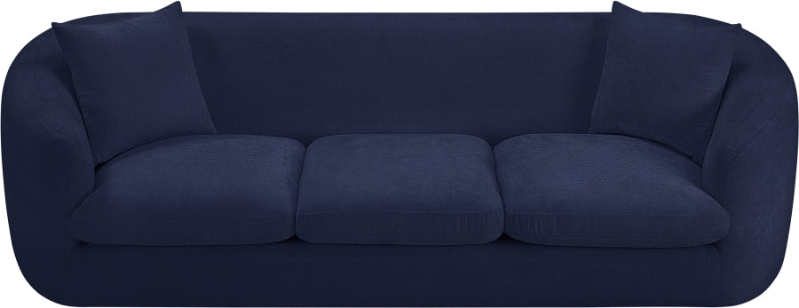 Penelope Chenille Fabric Upholstered Sofa in Blue from Meridian - Luna Furniture