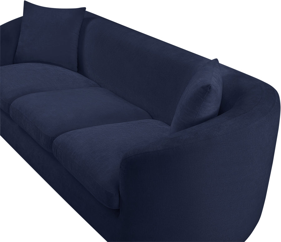 Penelope Chenille Fabric Upholstered Sofa in Blue from Meridian - Luna Furniture