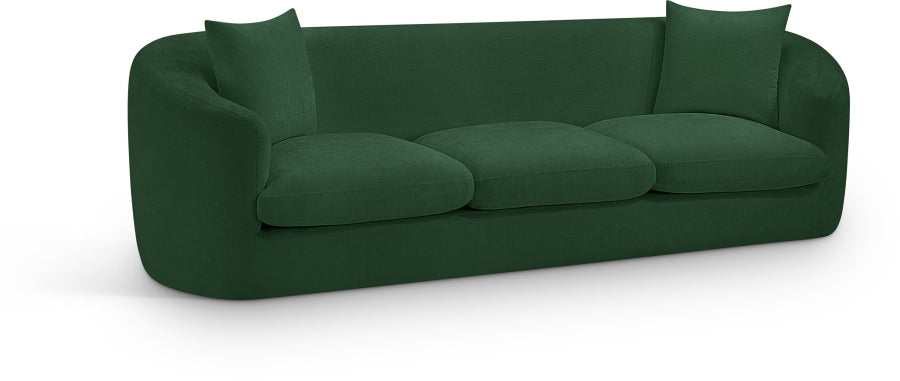 Penelope Chenille Fabric Upholstered Sofa in Green from Meridian - Luna Furniture