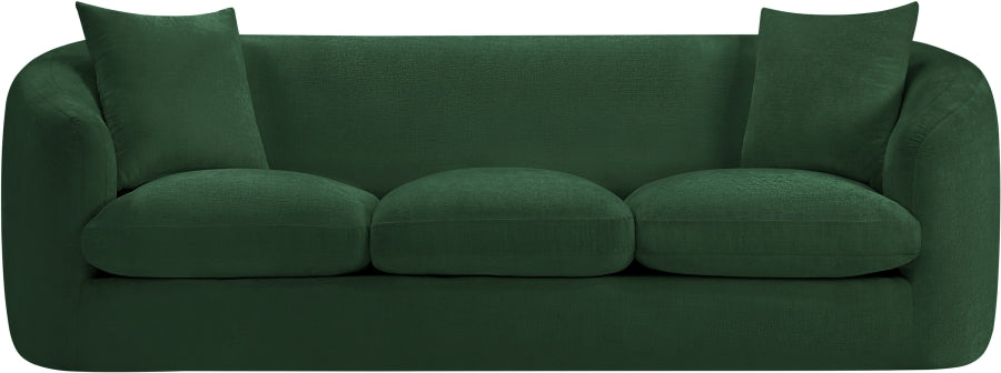 Penelope Chenille Fabric Upholstered Sofa in Green from Meridian - Luna Furniture