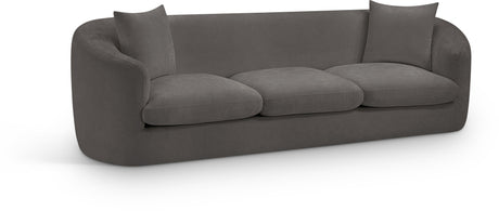 Penelope Chenille Fabric Upholstered Sofa in Grey from Meridian - Luna Furniture