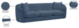 Penelope Chenille Fabric Upholstered Sofa in Light Blue from Meridian - Luna Furniture