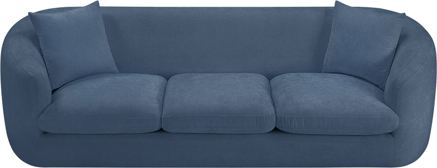 Penelope Chenille Fabric Upholstered Sofa in Light Blue from Meridian - Luna Furniture