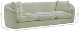 Penelope Chenille Fabric Upholstered Sofa in Mint from Meridian - Luna Furniture