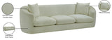 Penelope Chenille Fabric Upholstered Sofa in Mint from Meridian - Luna Furniture