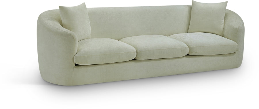 Penelope Chenille Fabric Upholstered Sofa in Mint from Meridian - Luna Furniture