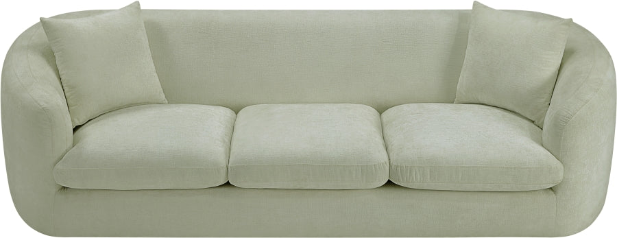 Penelope Chenille Fabric Upholstered Sofa in Mint from Meridian - Luna Furniture