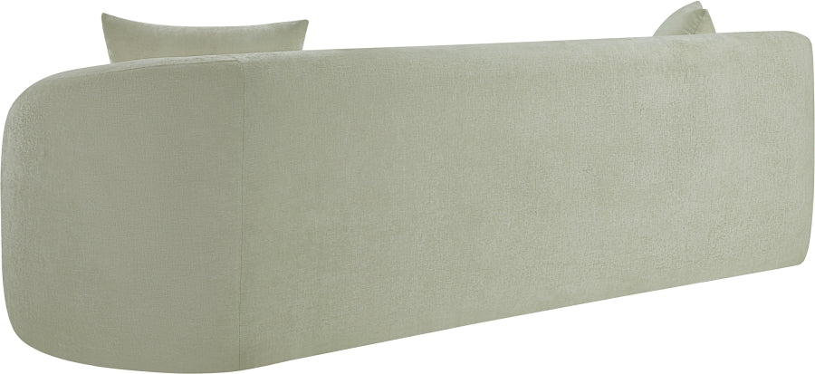 Penelope Chenille Fabric Upholstered Sofa in Mint from Meridian - Luna Furniture