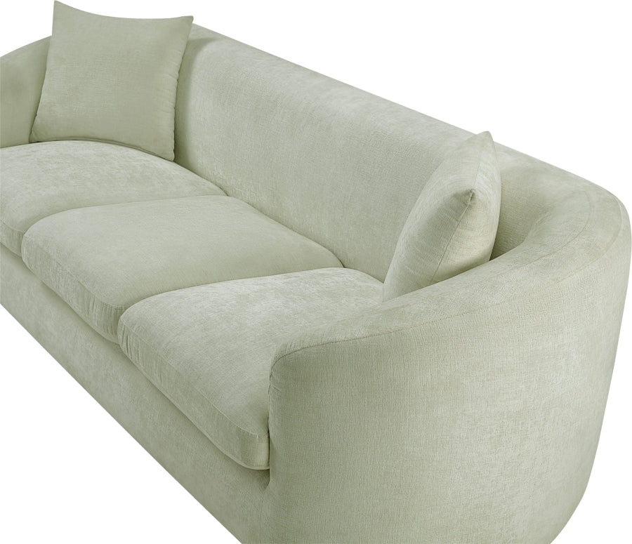 Penelope Chenille Fabric Upholstered Sofa in Mint from Meridian - Luna Furniture