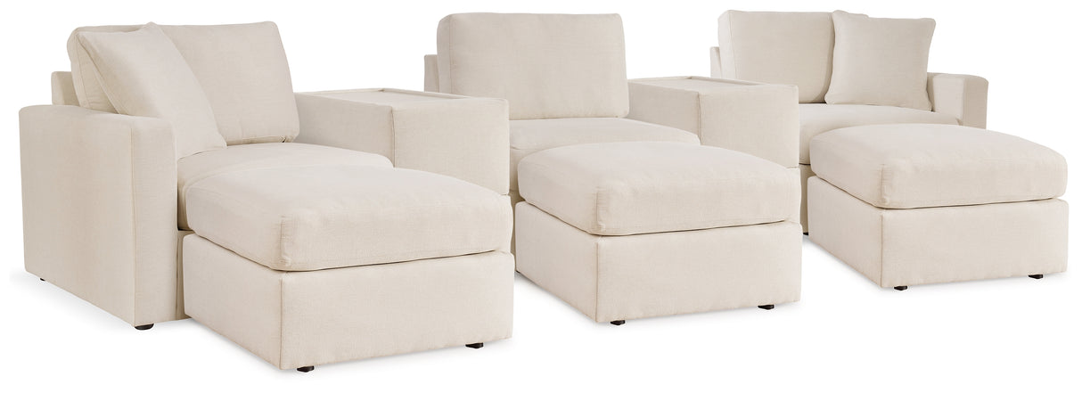 Pillar Peak 5-Piece Sectional with Ottoman in Oyster from Ashley - Luna Furniture