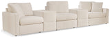 Pillar Peak 5-Piece Sectional with Ottoman in Oyster from Ashley - Luna Furniture