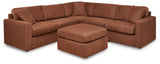 Pillar Peak 5-Piece Sectional with Ottoman in Spice from Ashley - Luna Furniture