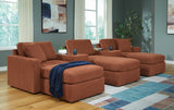 Pillar Peak 5-Piece Sectional with Ottoman in Spice from Ashley - Luna Furniture