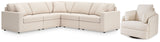 Pillar Peak 5-Piece Sectional with Recliner in Oyster from Ashley - Luna Furniture